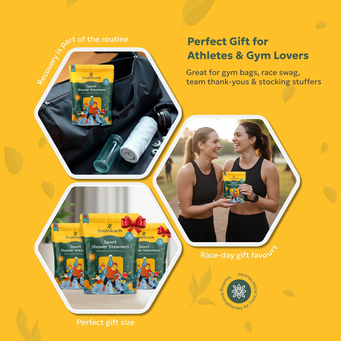 Zen & Hearth Sport Shower Steamers β Post-Workout Recovery & Clearing Breath Aromatherapy with Eucalyptus, Mint & Menthol for Athletes & Active Lifestyles β Made in Canada