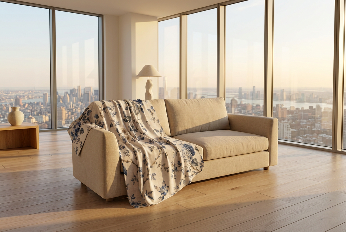 The Bespoke Bambina | Blue Blossom | Fleece Sherpa Blanket