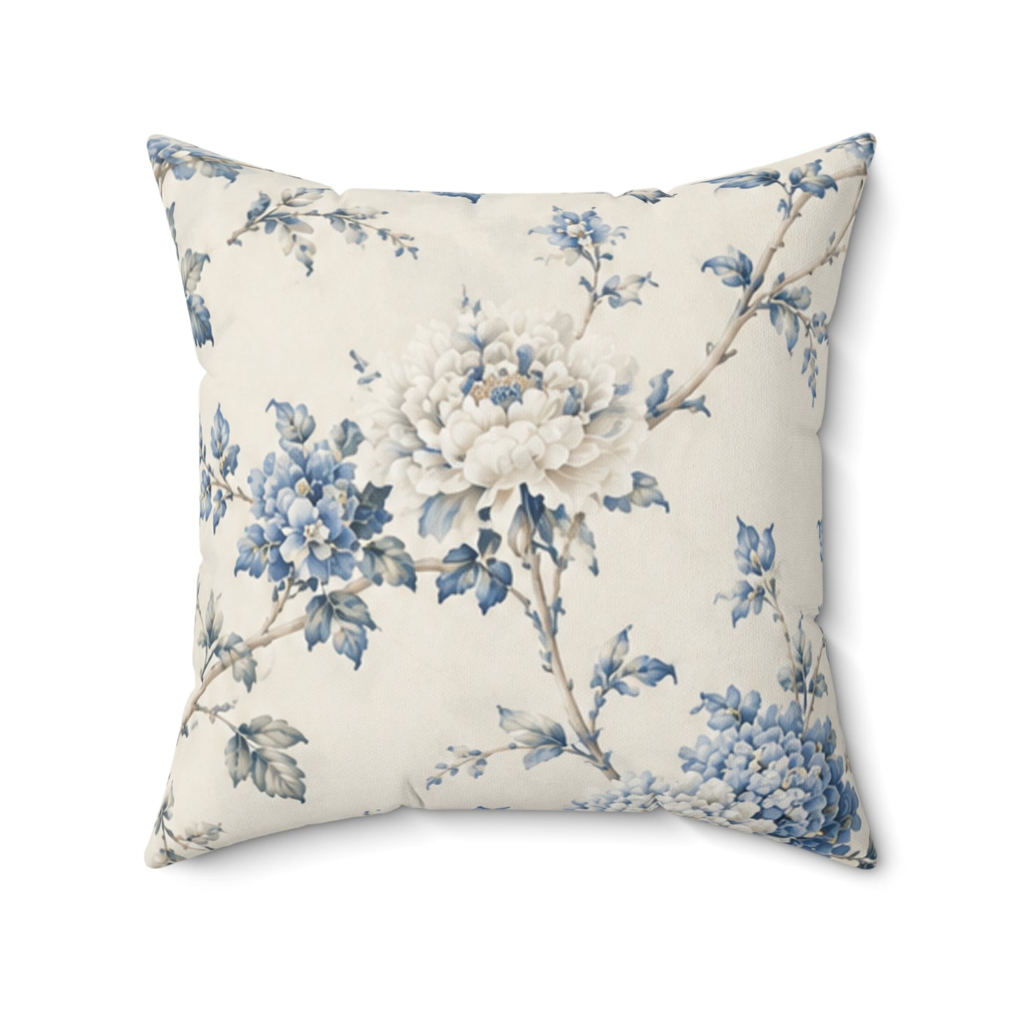 Bespoke Bambina | Blue Blossom | Faux Suede Square Pillow