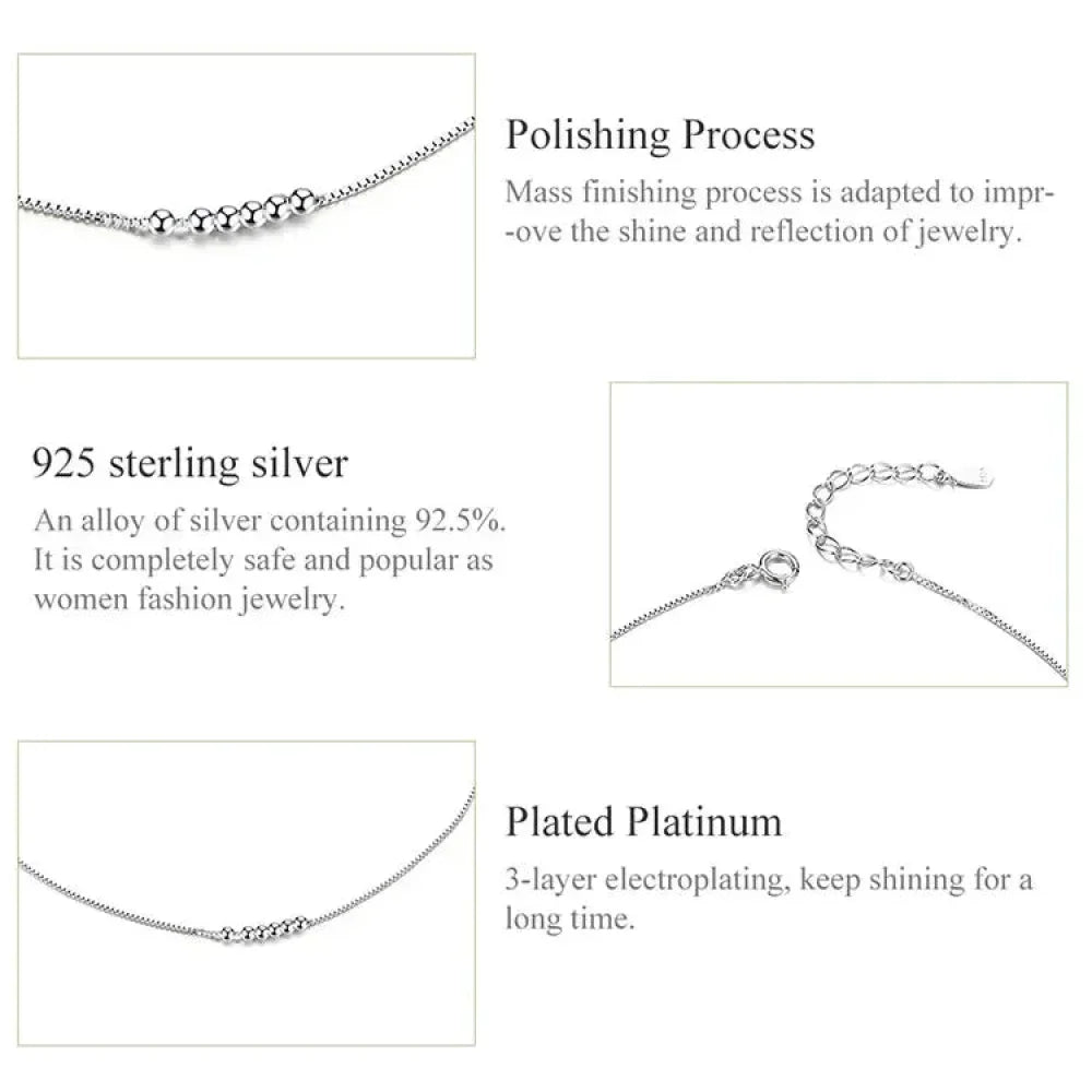 The Delicate 925 Sterling Silver Beaded Anklet