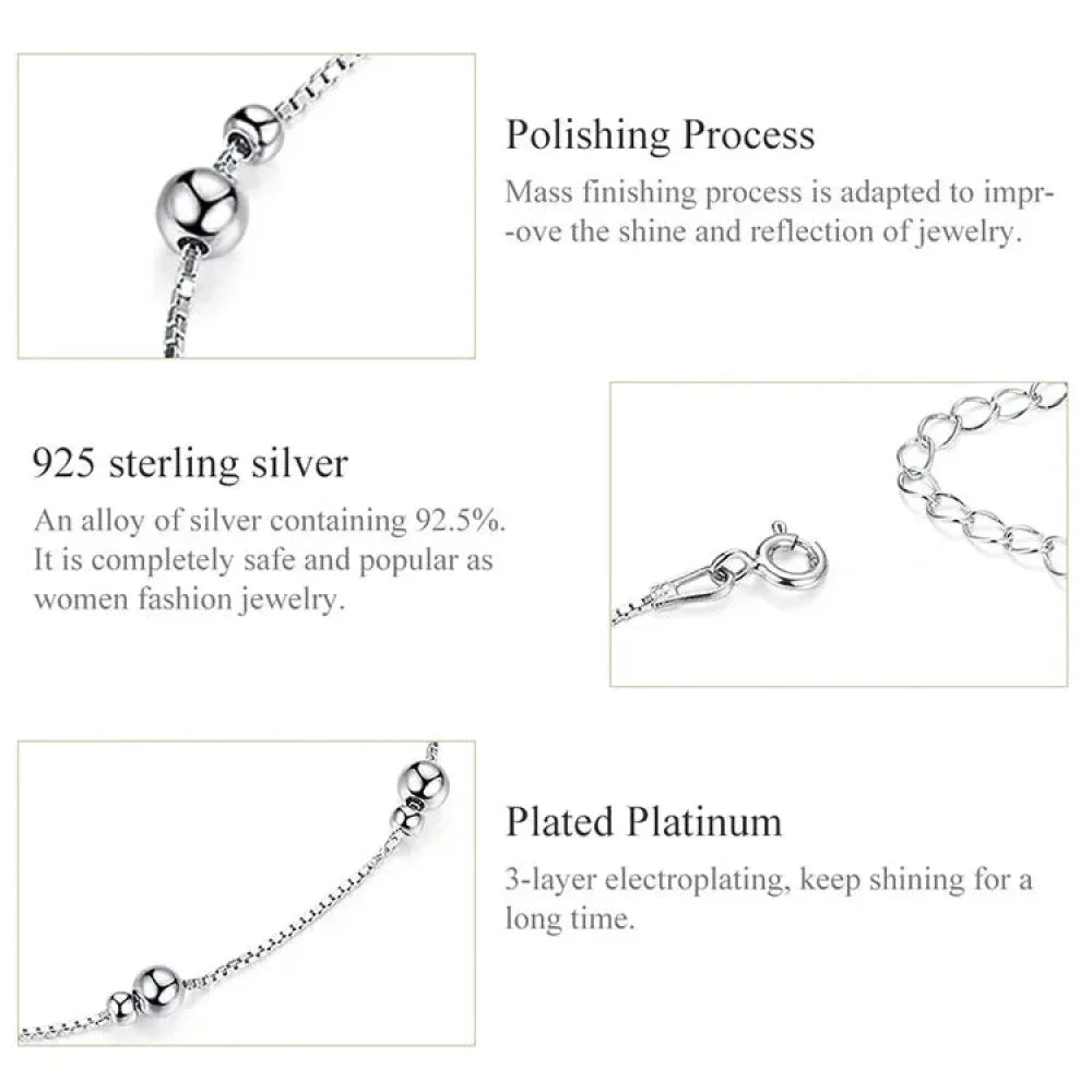 The Minimalist 925 Sterling Silver Bead Anklet