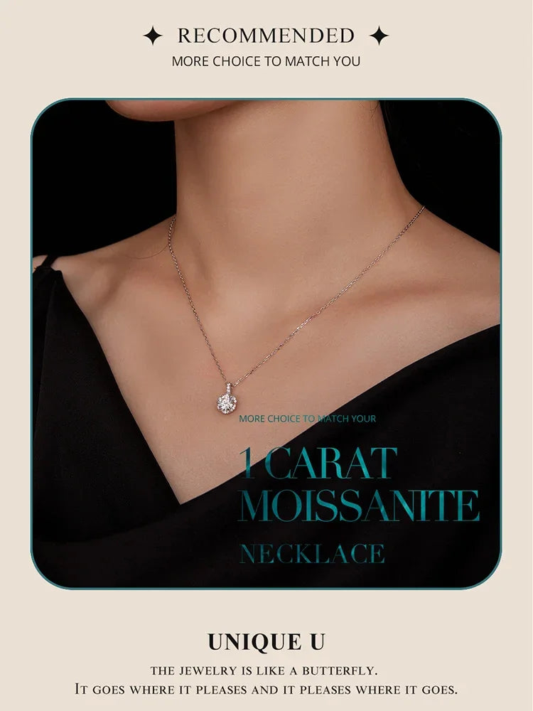 Petal Perfection 1ct Moissanite Sterling Silver Pendant Necklace