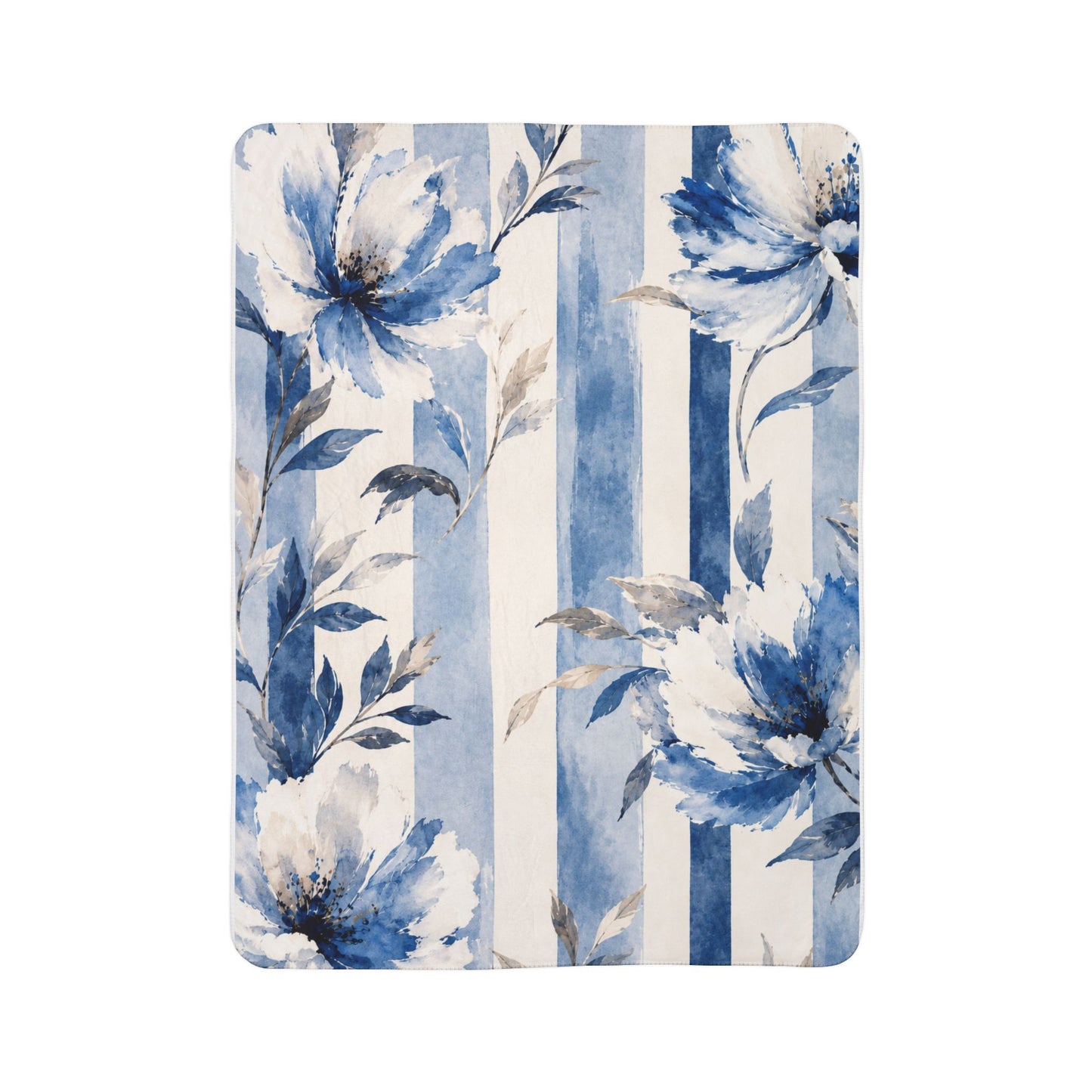 Bespoke Bambina | Azure Bloom | Fleece Sherpa Blanket