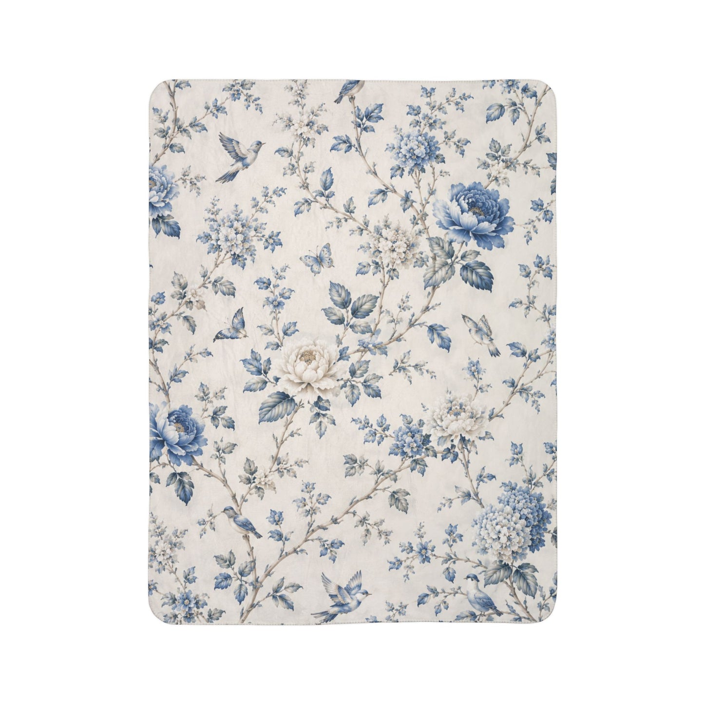 Bespoke Bambina | Blue Blossom | Fleece Sherpa Blanket