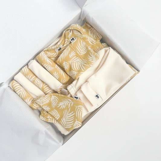 Bamboo Baby Capsule Gift Box | Palm Fronds & Cream