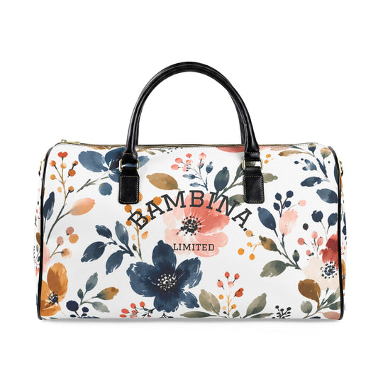 Floral Faux Leather Travel Bag – Bambina Limited Weekender in Orchid Ink