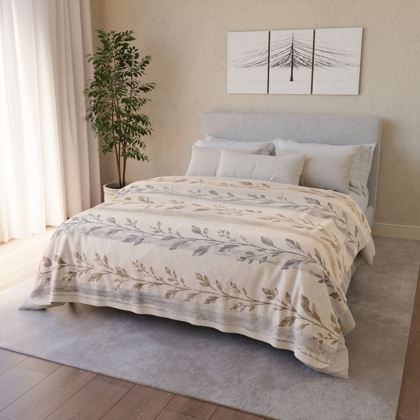 Bespoke Bambina | Soft Botanical | Fleece Sherpa Blanket