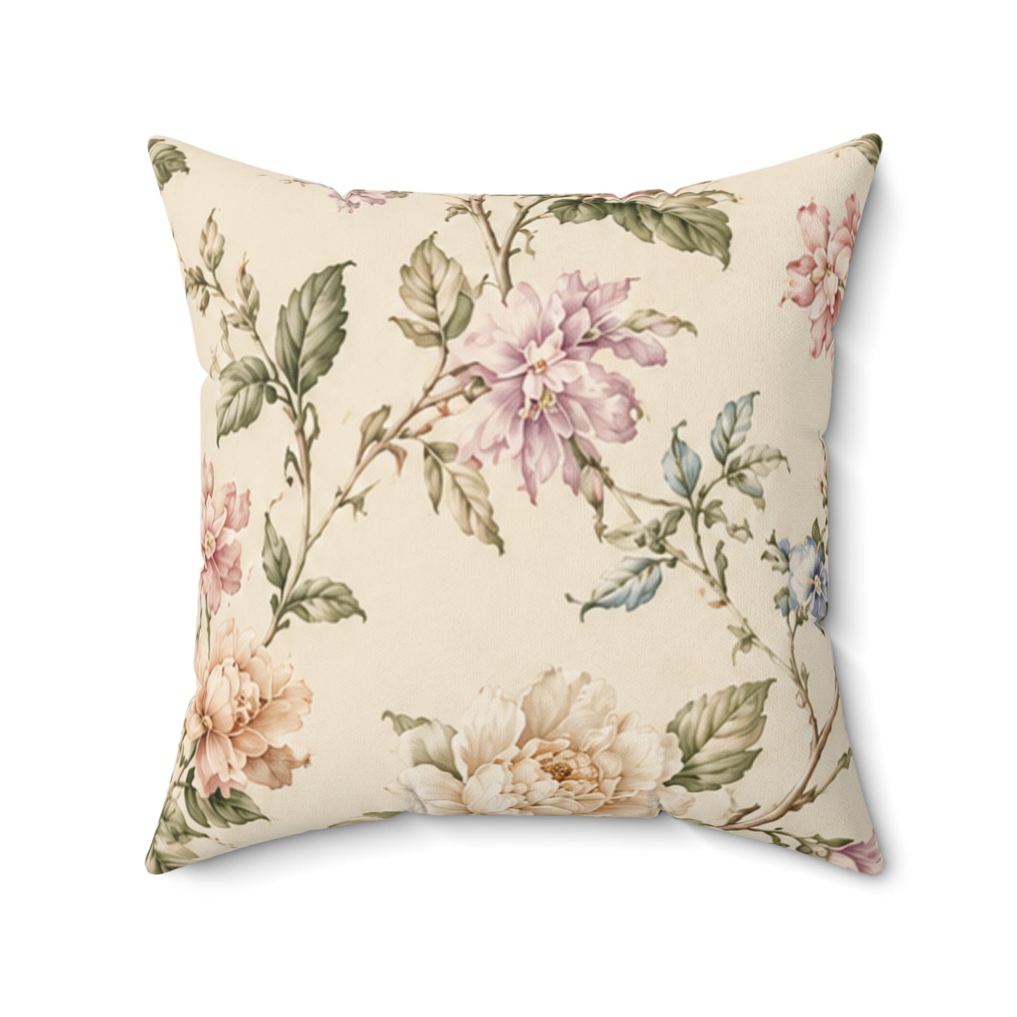 Bespoke Bambina | Heirloom Bloom | Faux Suede Square Pillow