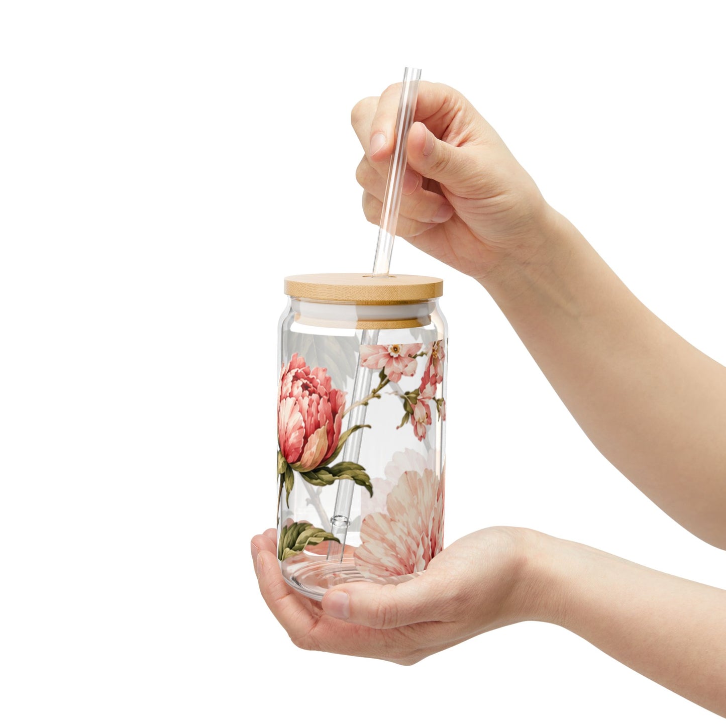 Pinky Peony | Sipper Glass, 16oz