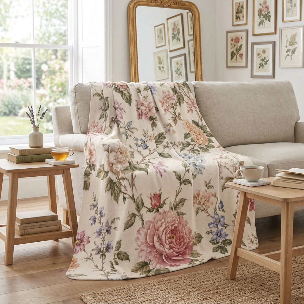 The Bespoke Bambina | Heirloom Bloom | Fleece Sherpa Blanket