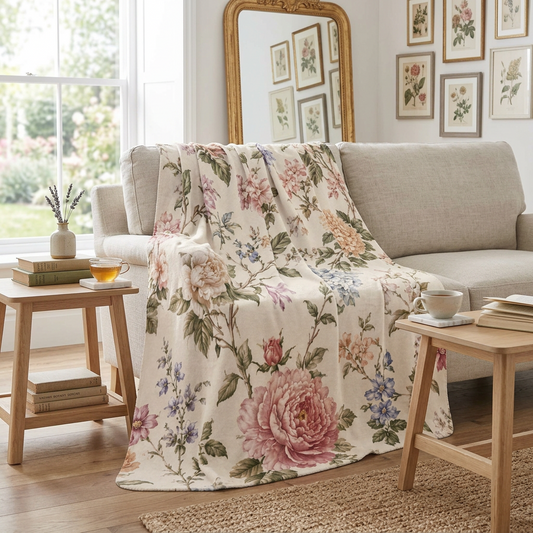 The Bespoke Bambina | Heirloom Bloom | Fleece Sherpa Blanket