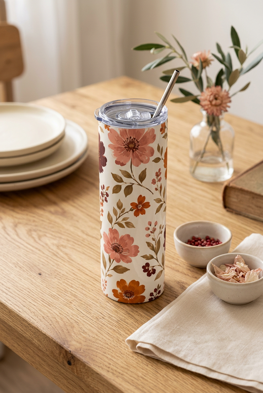 Stainless Steel Tumbler, 20oz | Fall Bloom
