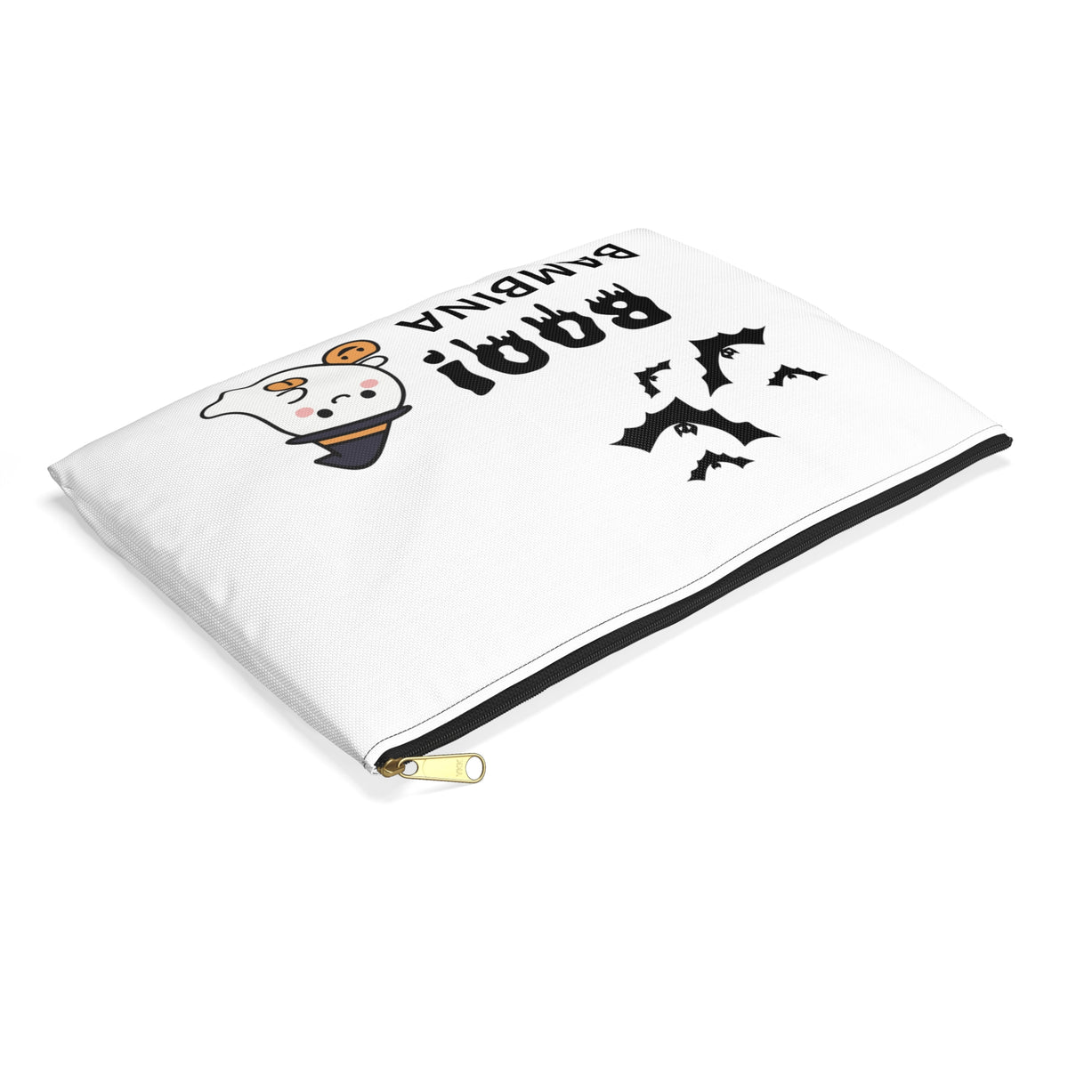 Halloween Boo! Bambina Accessory Pouch — Cute Ghost Cosmetic & Trick-or-Treat Makeup Bag | The Bespoke Bambina