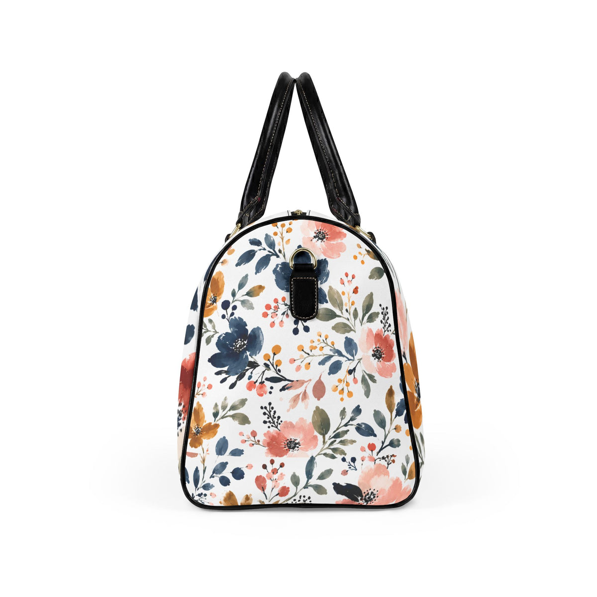 Floral Faux Leather Travel Bag – Bambina Limited Weekender in Orchid Ink