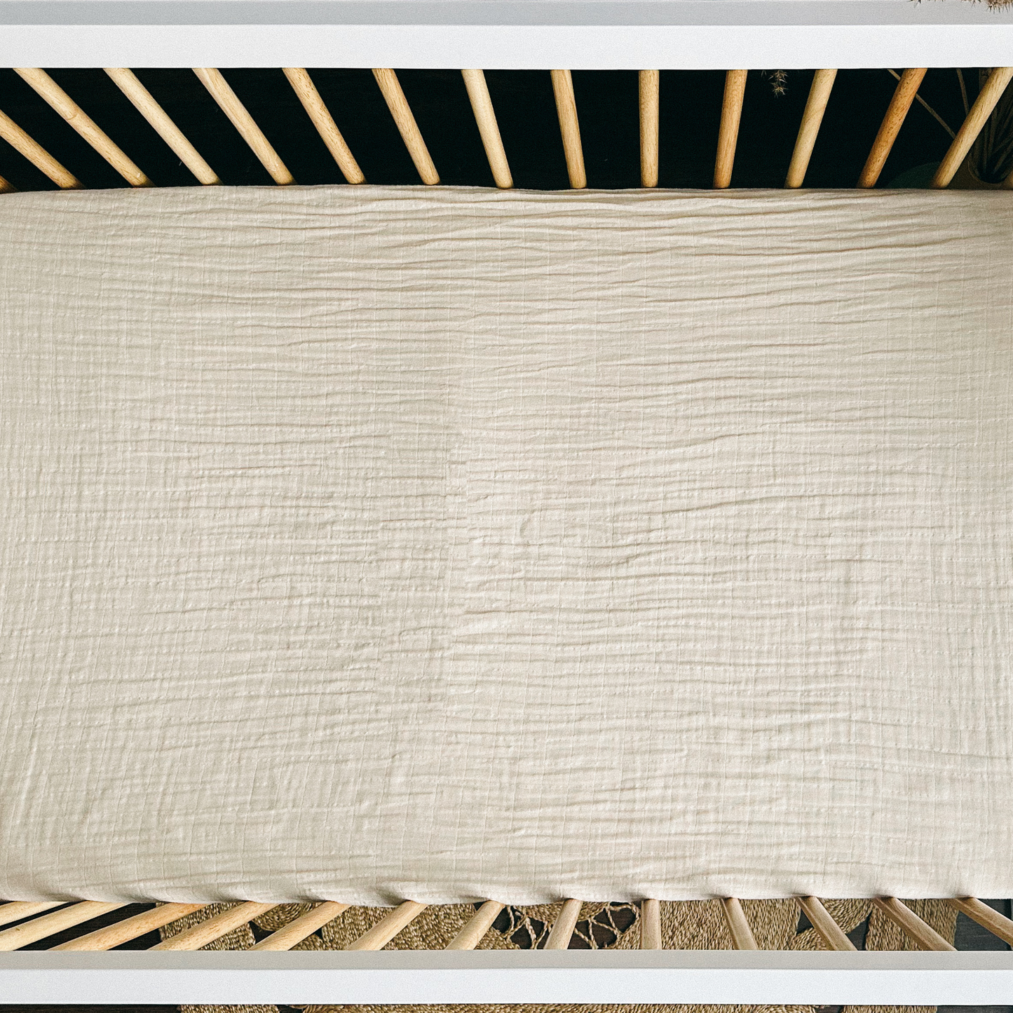 Organic Cotton Muslin Crib Fitted Sheets - Ivory