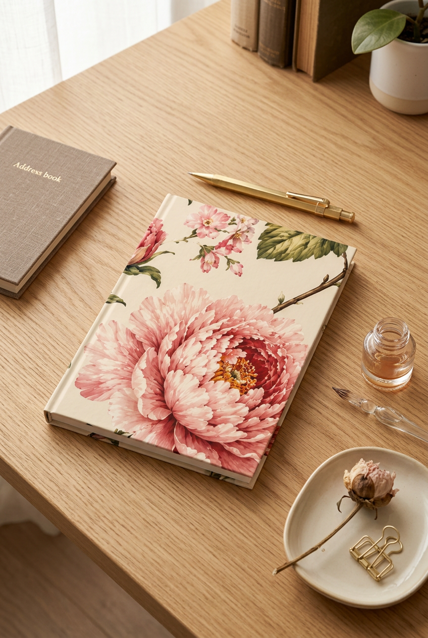 The Bespoke Bambina | Pink Peony | Hardcover Journal
