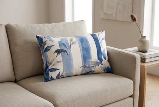 The Bespoke Bambina | Azure Bloom | Lumbar Pillow