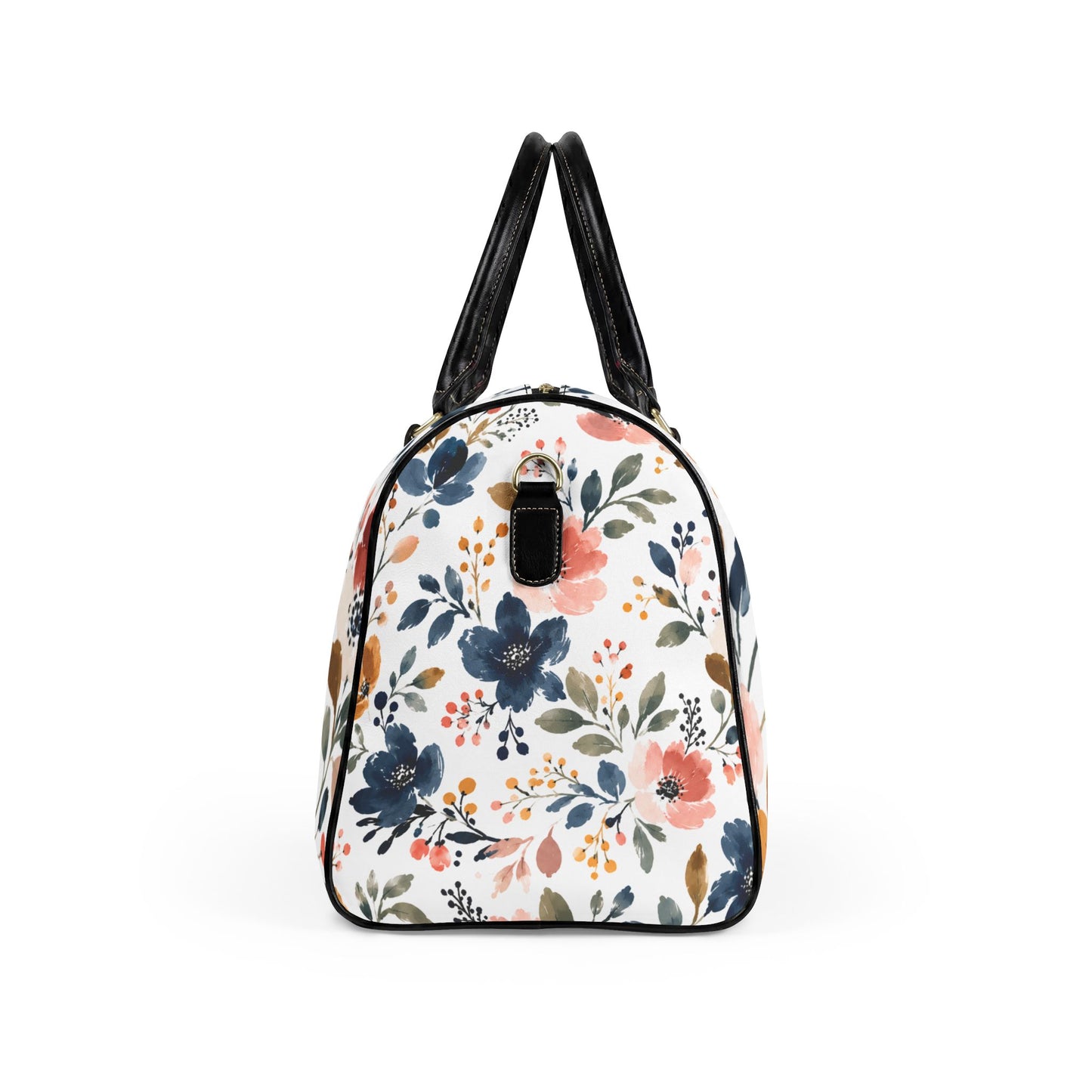 Floral Faux Leather Travel Bag – Bambina Limited Weekender in Orchid Ink