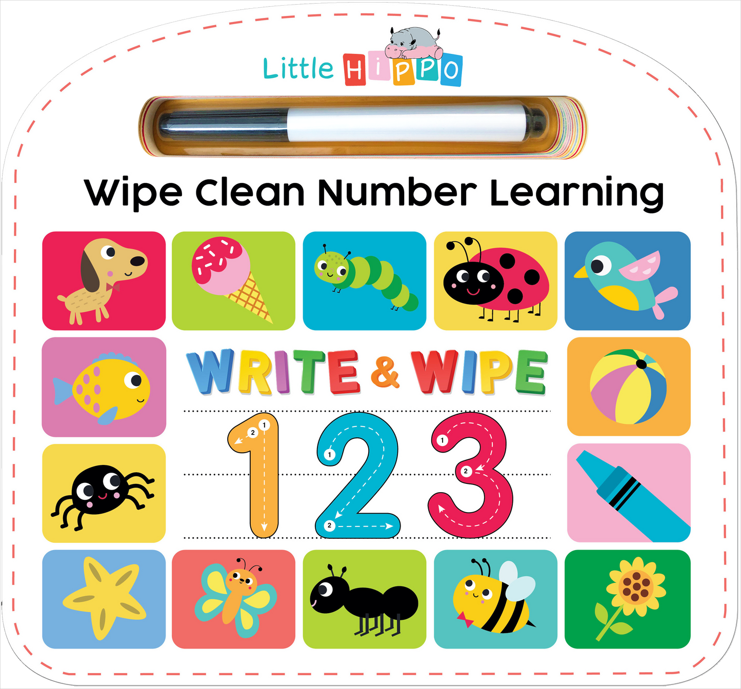 Little Hippo Books - Write & Wipe 123 - Illustrated