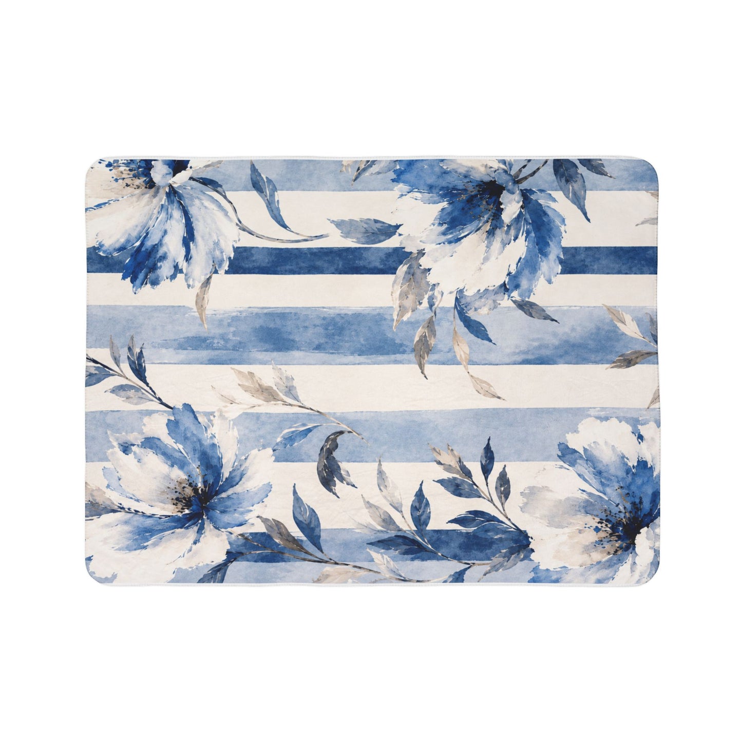 Bespoke Bambina | Azure Bloom | Fleece Sherpa Blanket