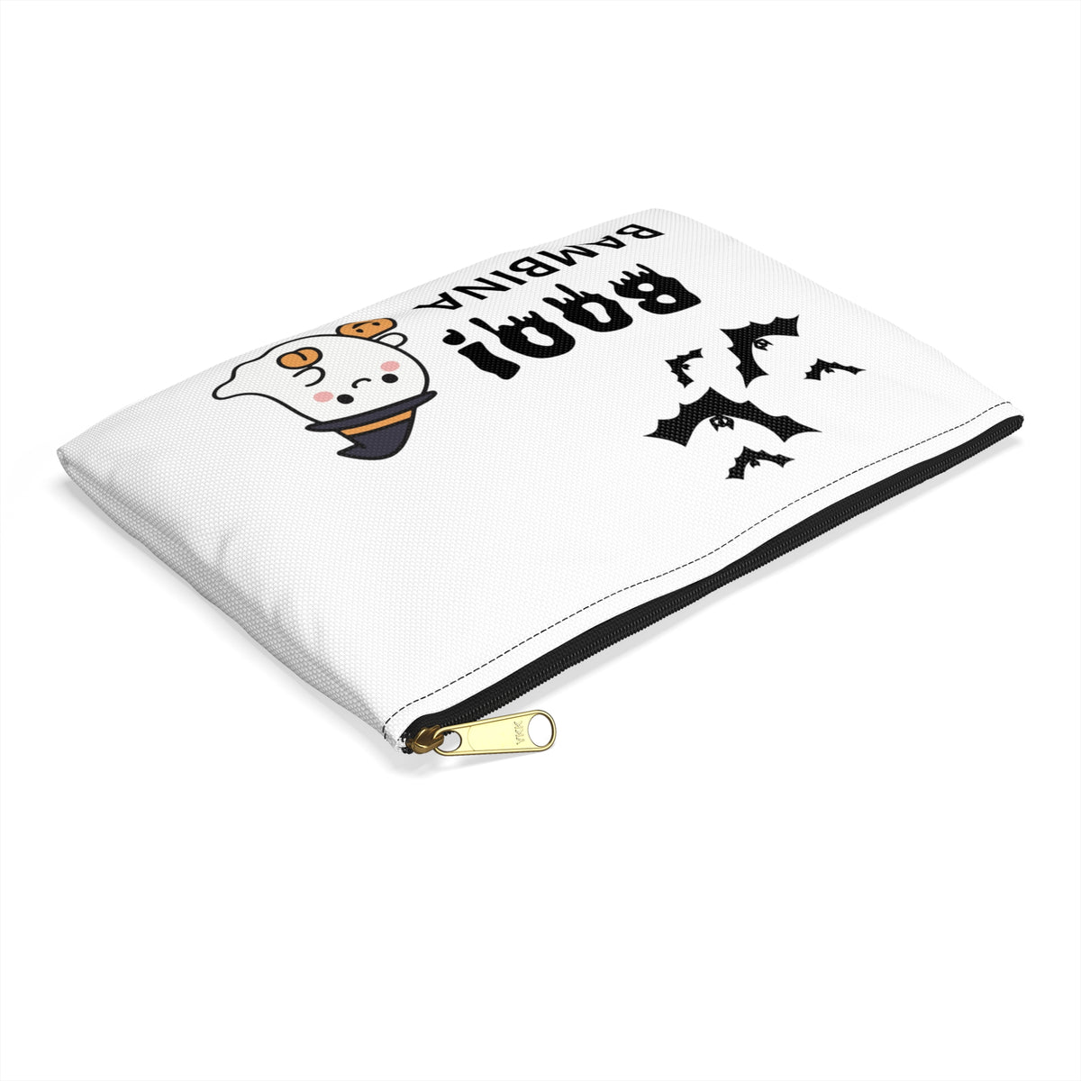 Halloween Boo! Bambina Accessory Pouch — Cute Ghost Cosmetic & Trick-or-Treat Makeup Bag | The Bespoke Bambina