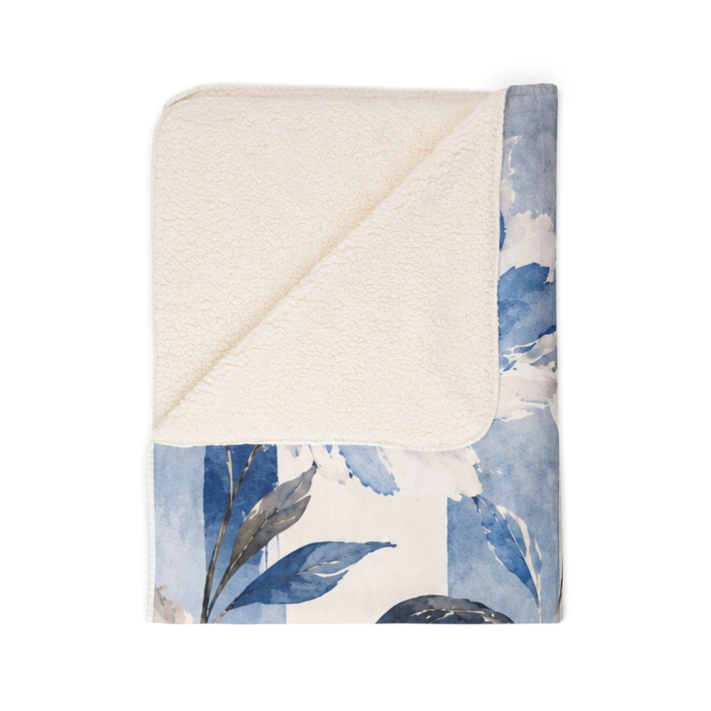 Bespoke Bambina | Azure Bloom | Fleece Sherpa Blanket