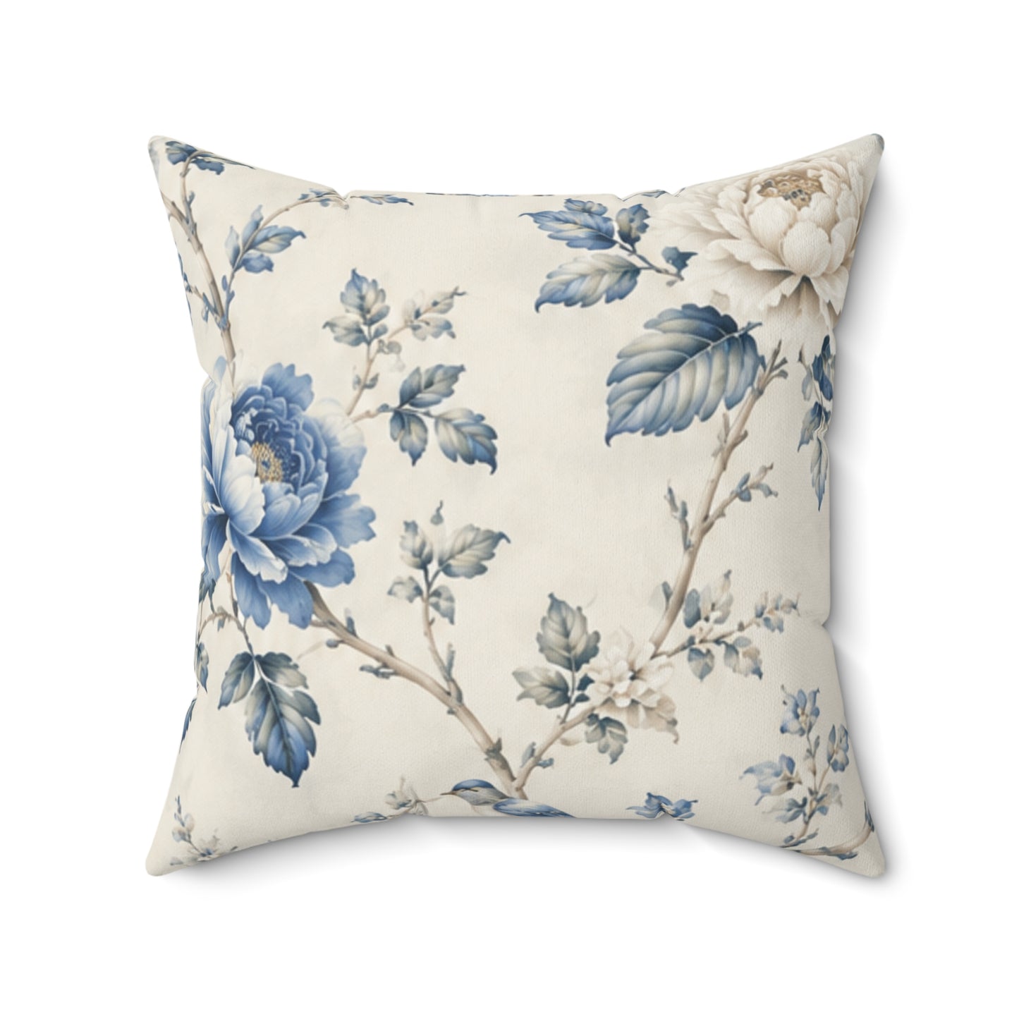 Bespoke Bambina | Blue Blossom | Faux Suede Square Pillow