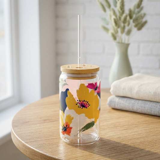 The Bespoke Bambina | Wildflower Weave | Sipper Glass, 16oz
