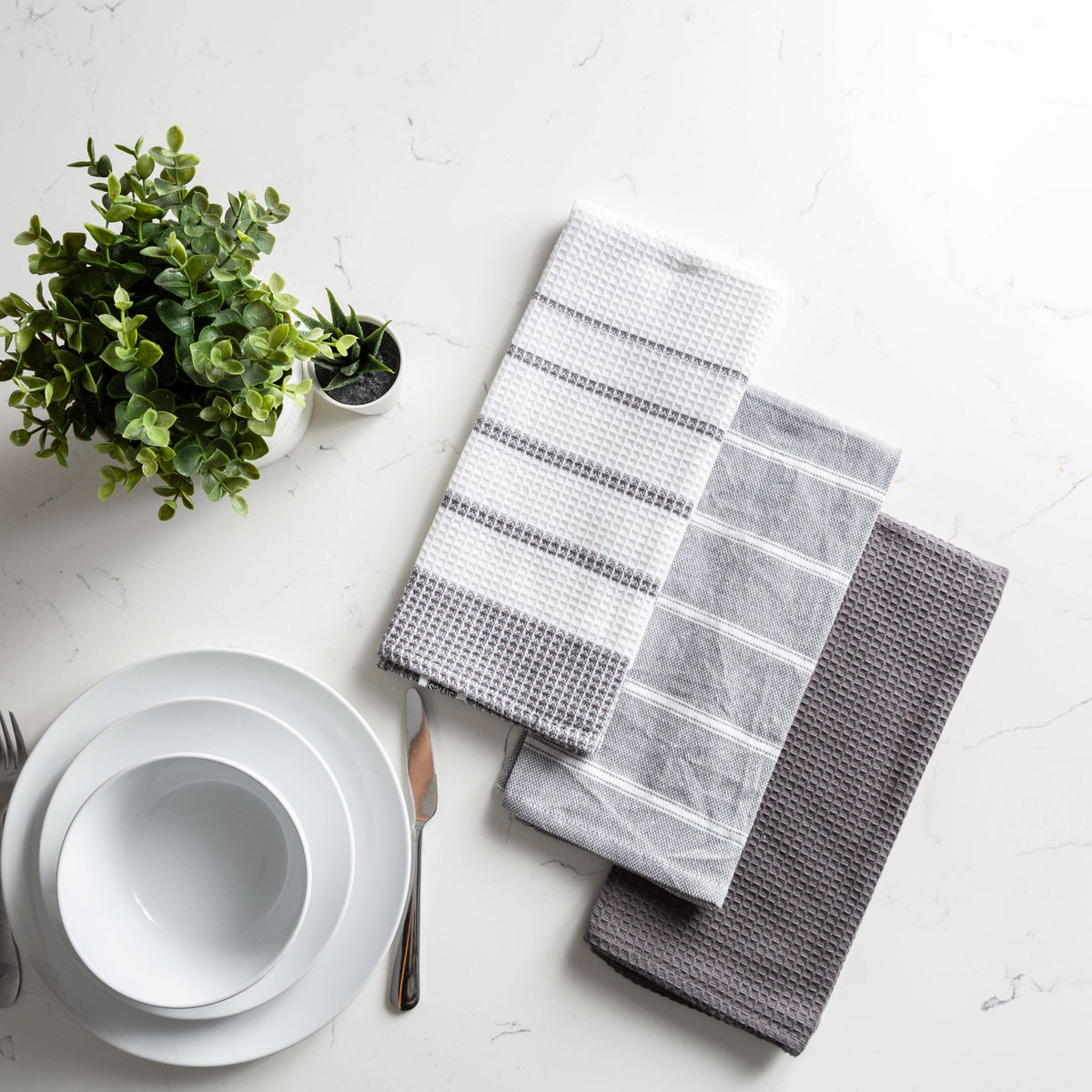 Fabstyles - Fabstyles Fouta Kitchen Towel - Set of 3