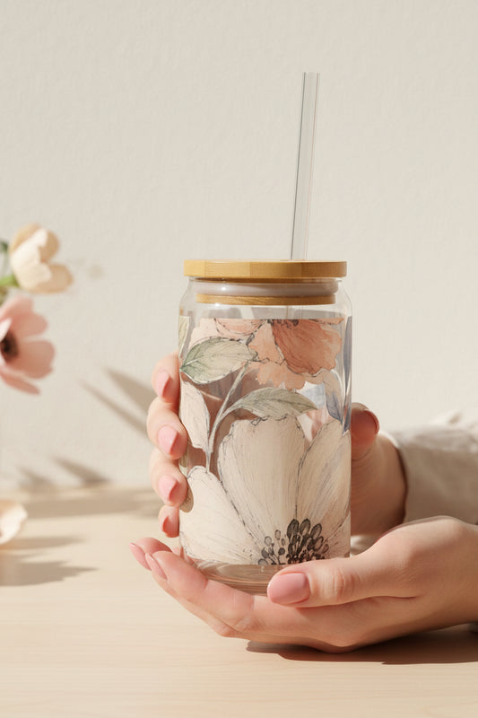 The Bespoke Bambina | Petal Weave | Sipper Glass, 16oz