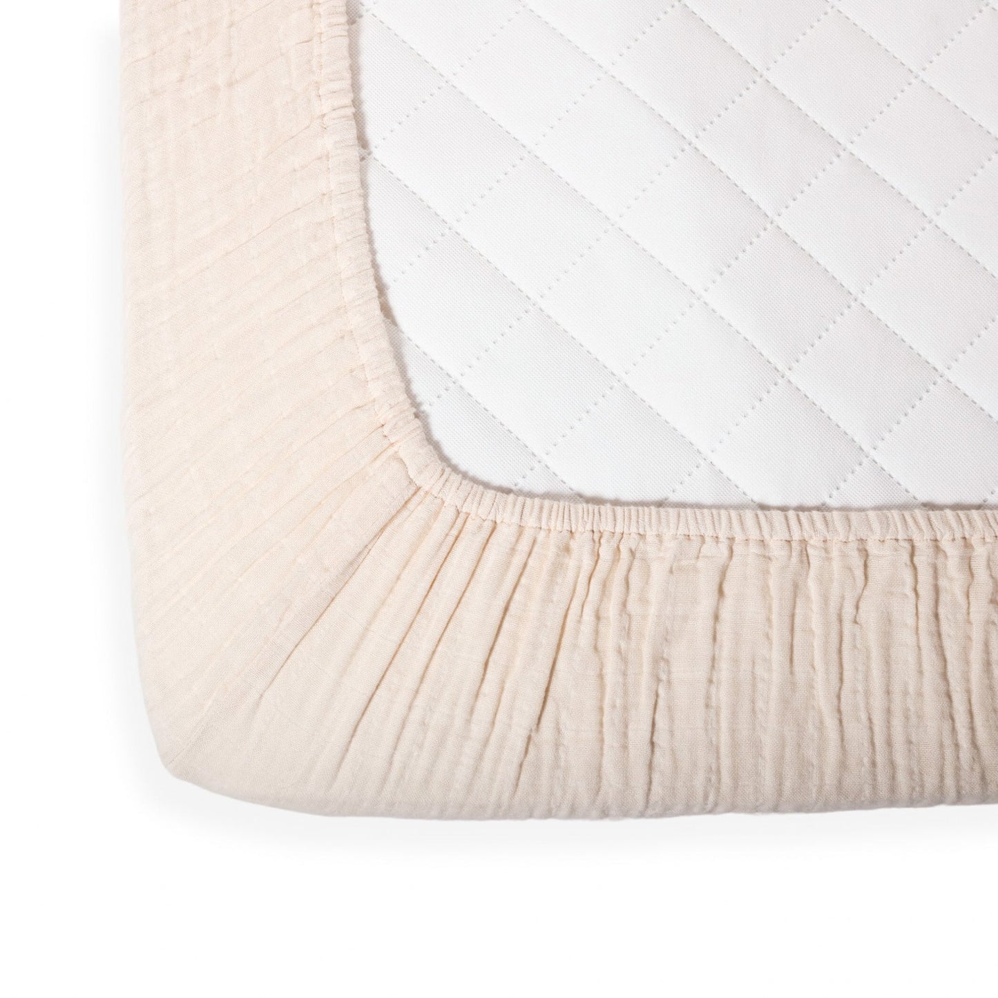 Organic Cotton Muslin Crib Fitted Sheets - Ivory