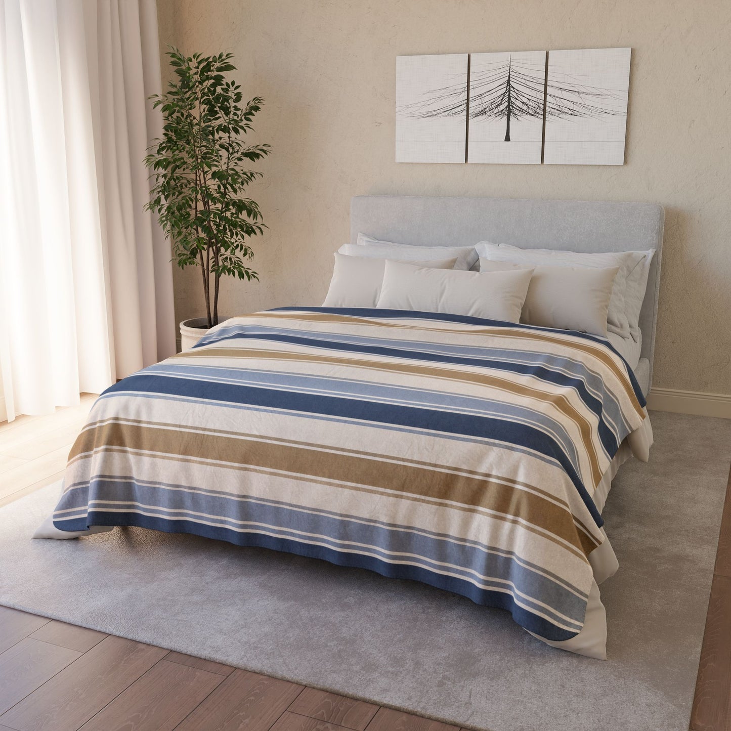 Bespoke Bambina | Bold Stripe | Fleece Sherpa Blanket