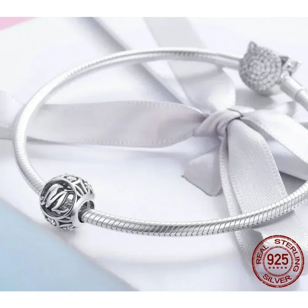 925 Sterling Silver Initial Charm Bead