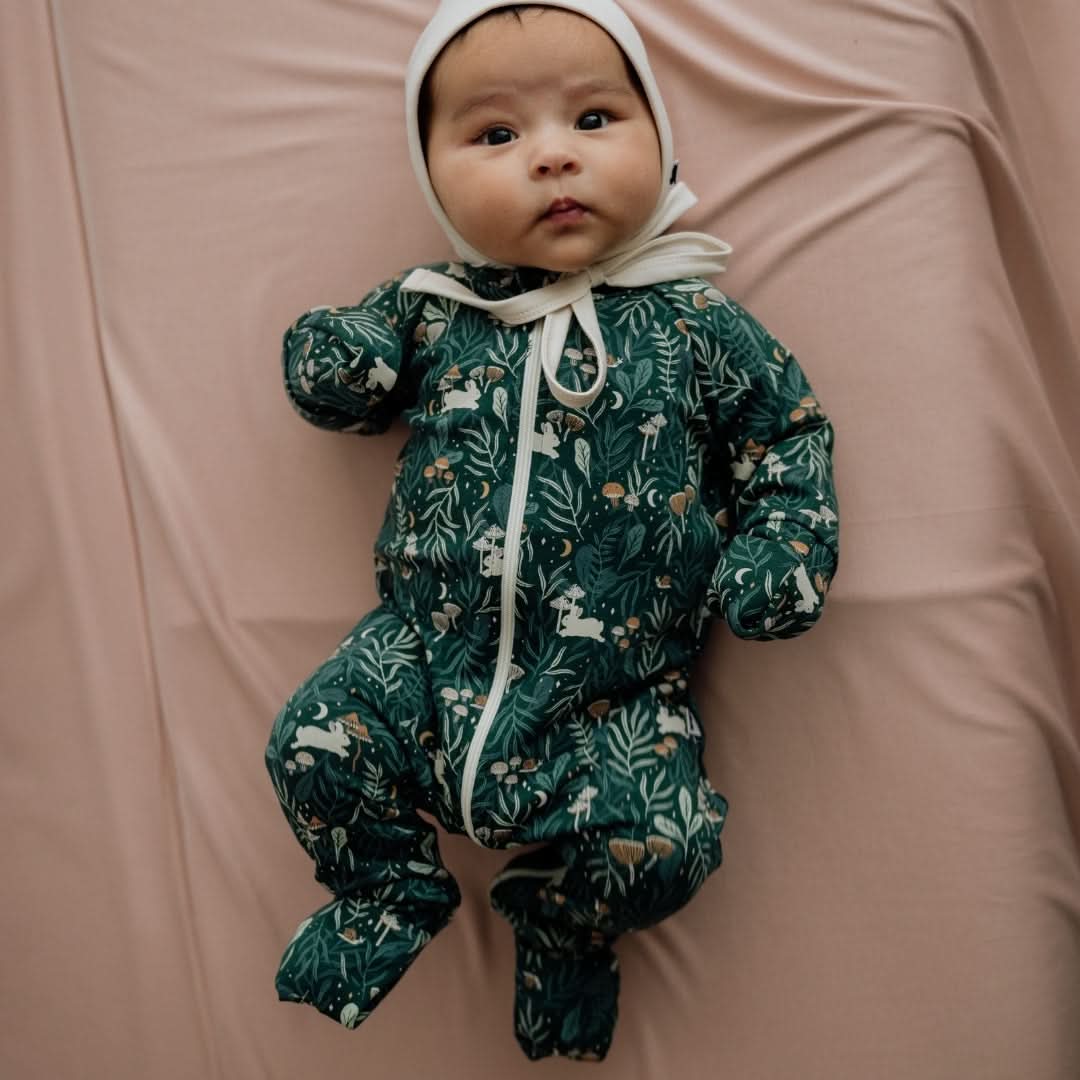 Bamboo Baby Zipper Footed Onesie | Outer Space
