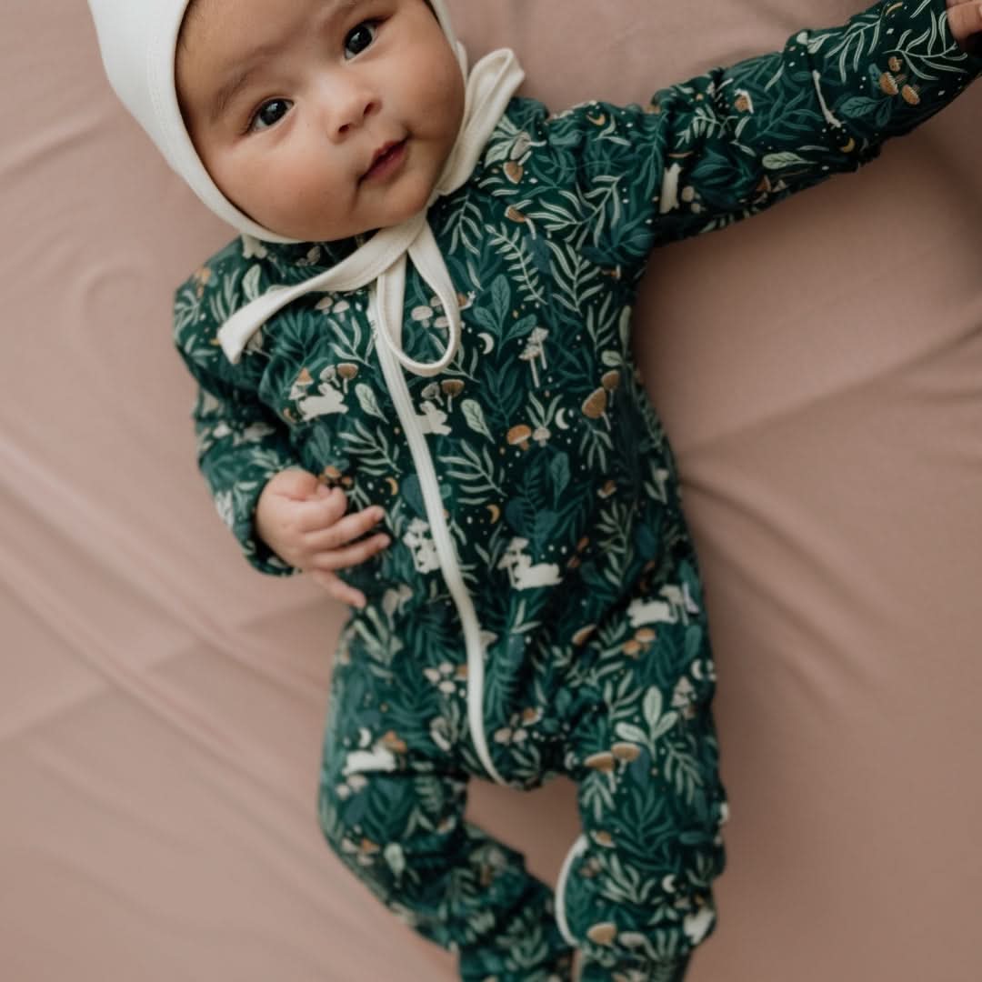 Bamboo Baby Zipper Footed Onesie | Outer Space