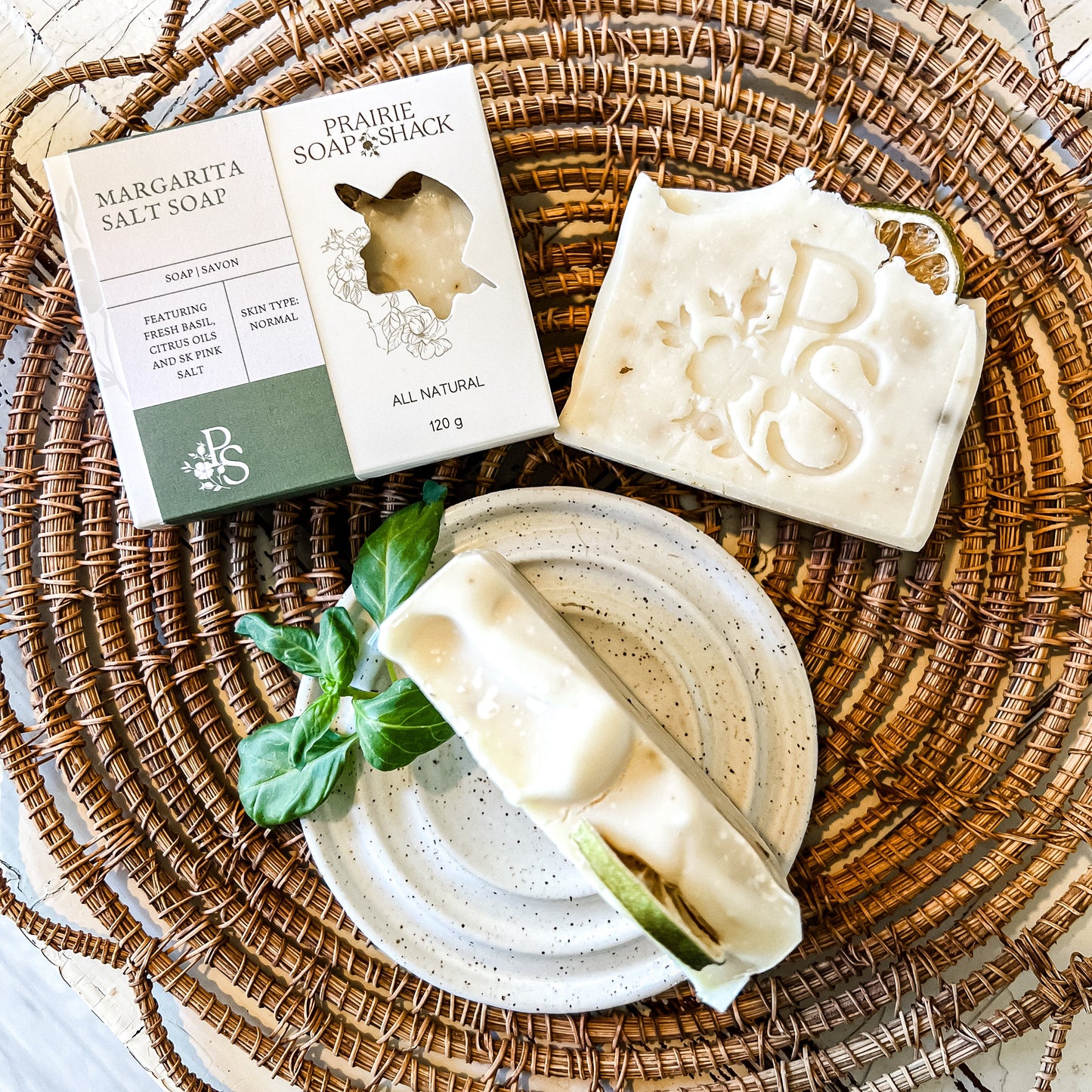 Margarita Salt Soap with Basil and Lime