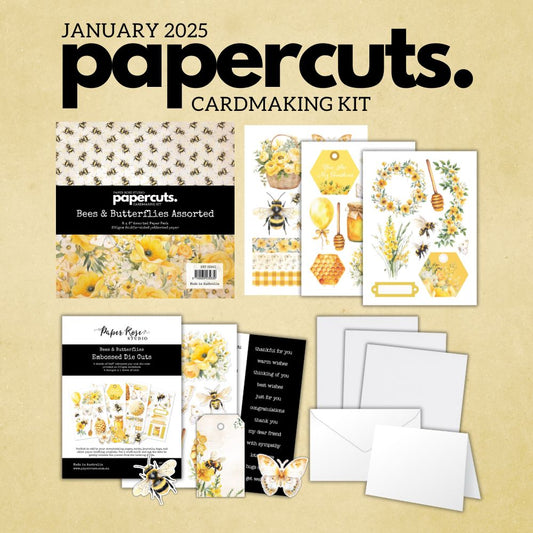 Bees & Butterflies Papercuts Cardmaking Kit January 2025 33951