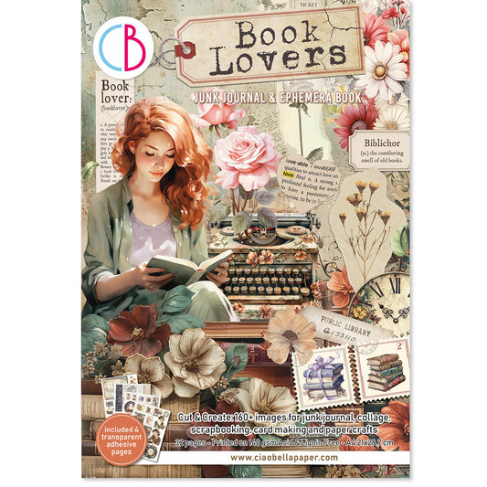 Book Lovers Junk Journal & Ephemera Book  A4 32/Pkg