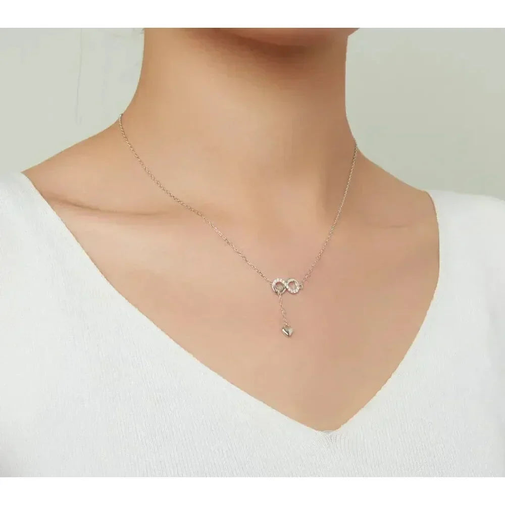 Forever Love: Delicate Infinity Necklace In Sterling Silver