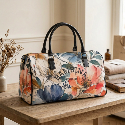 The Bespoke Bambina | Botanical Hues | Faux Leather Travel Bag