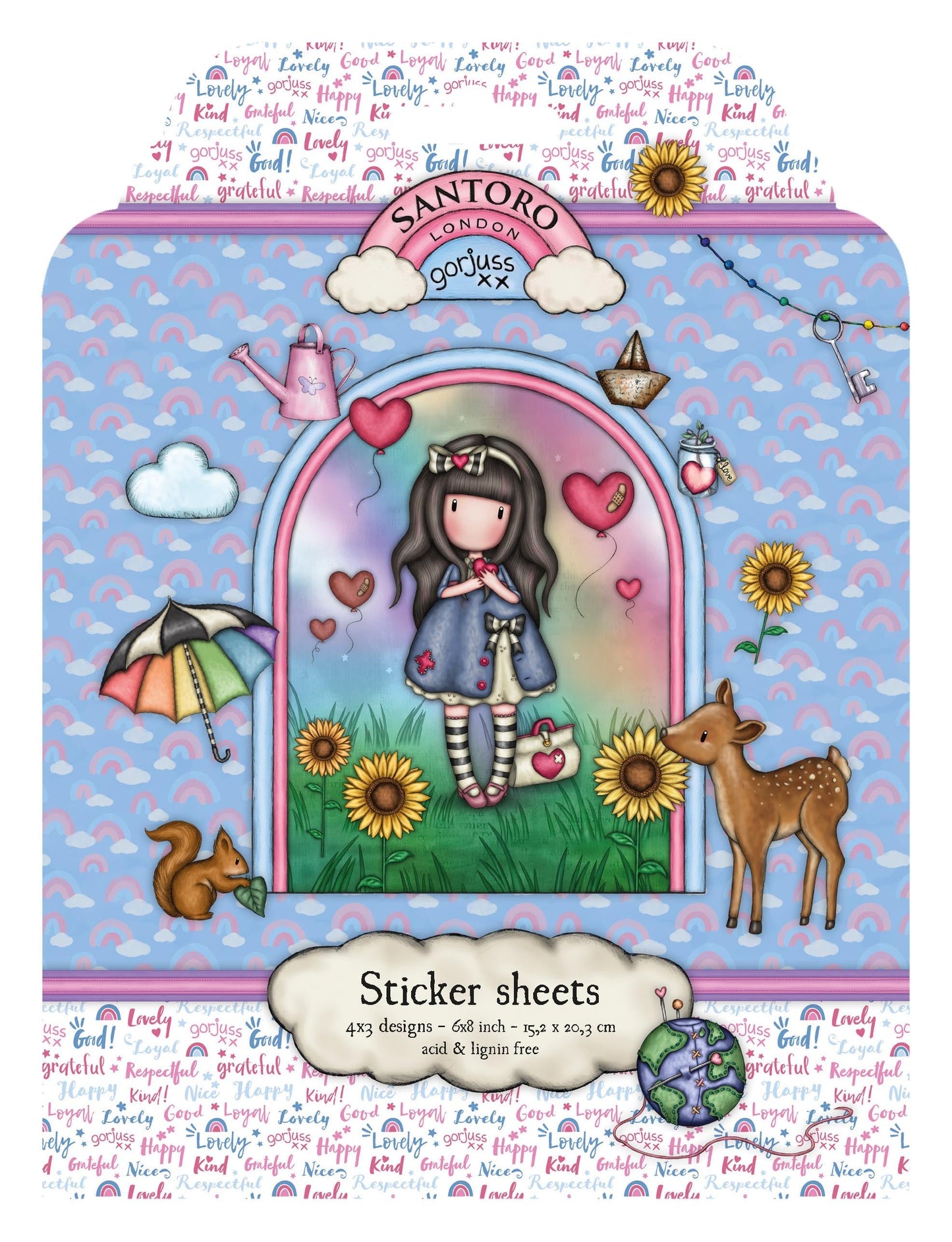 Santoro London| Gorjuss  Be Kind| 12 sheets
