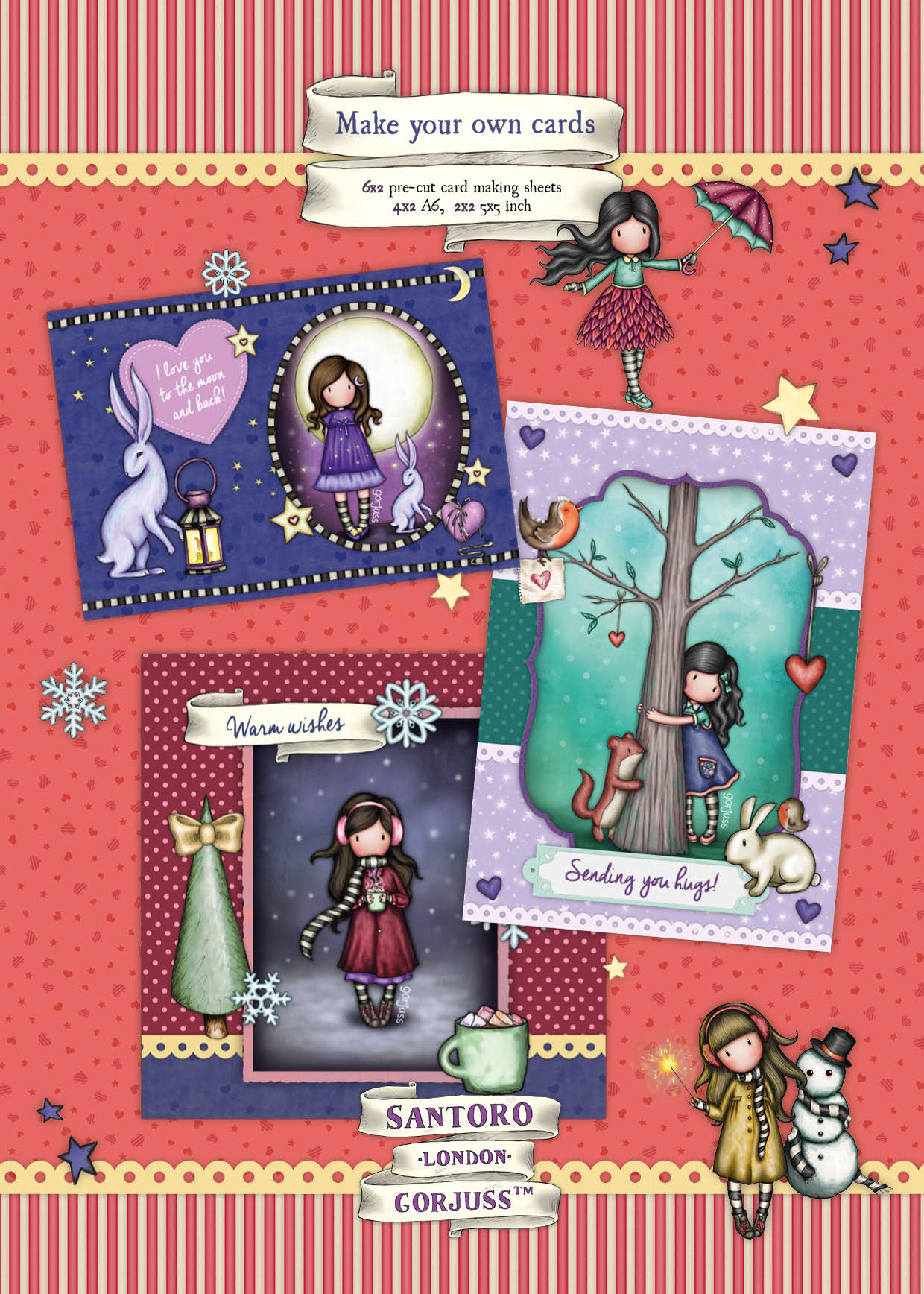 Die-Cut Block Card Making Pad |Gorjuss | Santoro London Essentials 210x294x3mm 12 SH nr.63