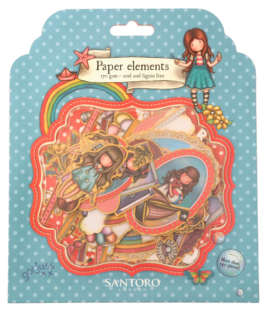 Paper Elements Cut Out Embellishments |Gorjuss| Santoro London Essentials 142 PC