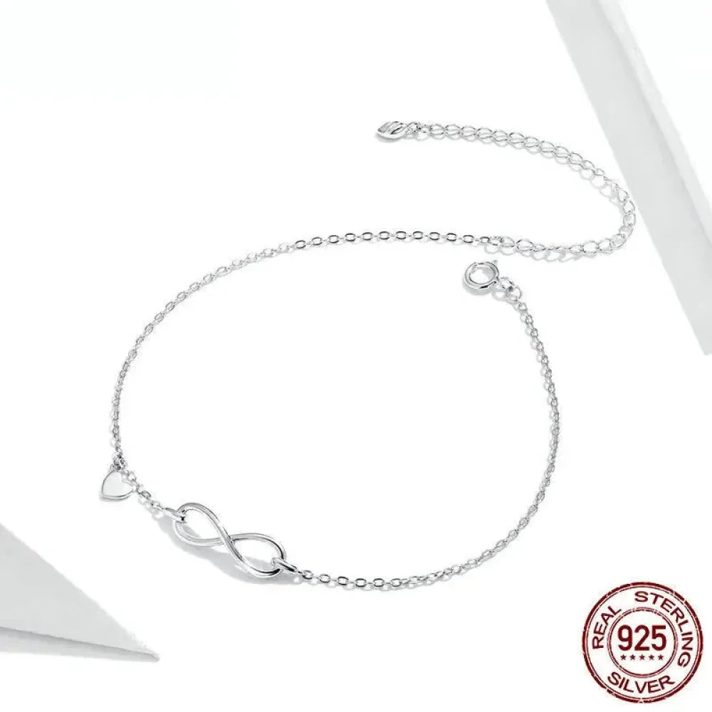 The Endless Summer 925 Sterling Silver Infinity Anklet
