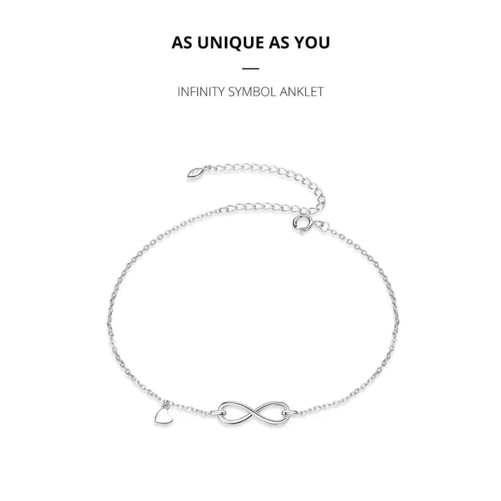 The Endless Summer 925 Sterling Silver Infinity Anklet