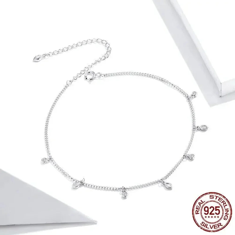 The Minimalist 925 Sterling Silver Tassel Anklet