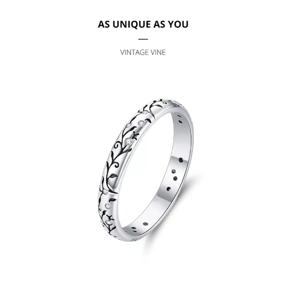 925 Sterling Silver Vintage Embossed Floral Ring