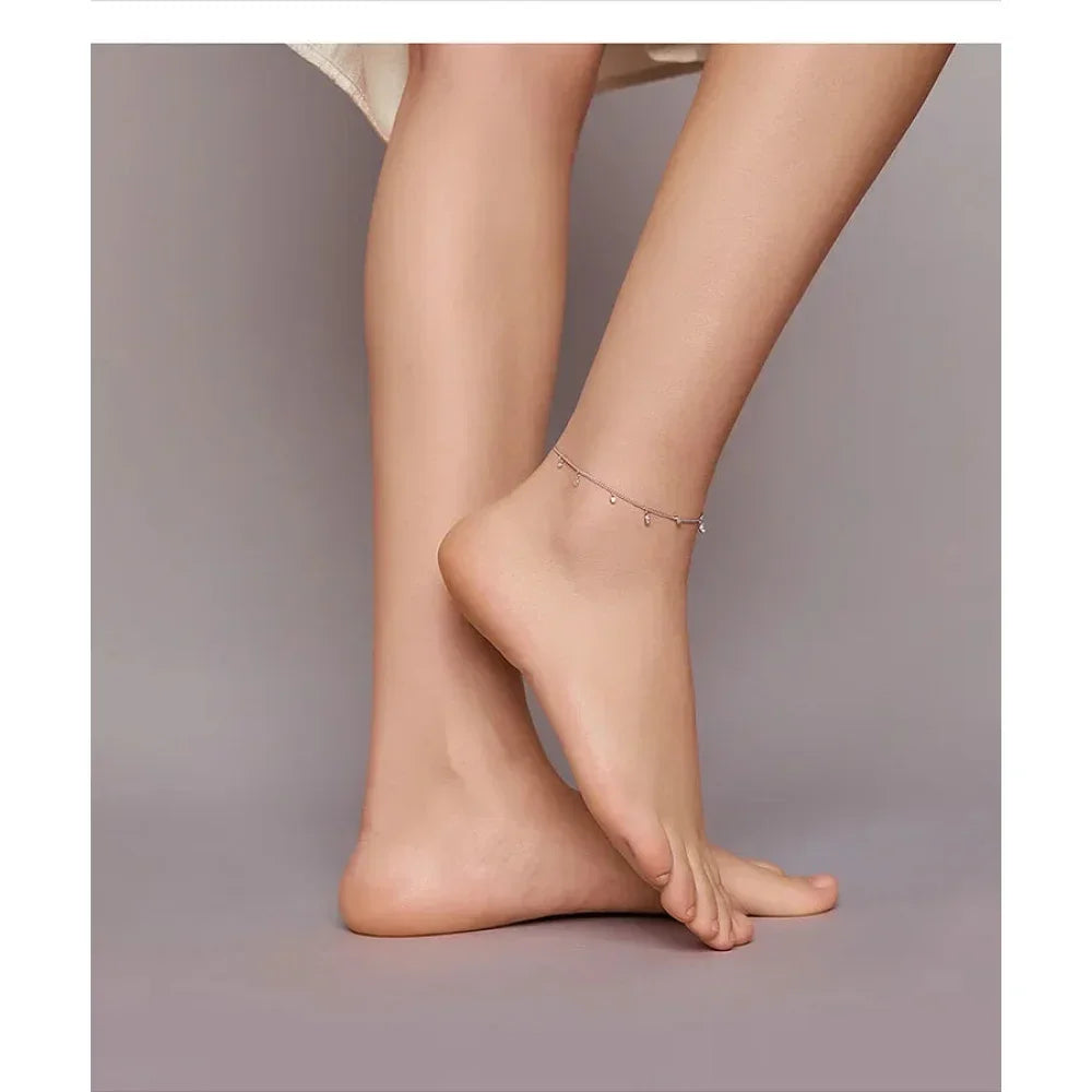 The Minimalist 925 Sterling Silver Tassel Anklet