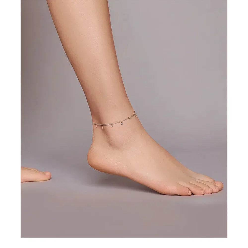 The Minimalist 925 Sterling Silver Tassel Anklet