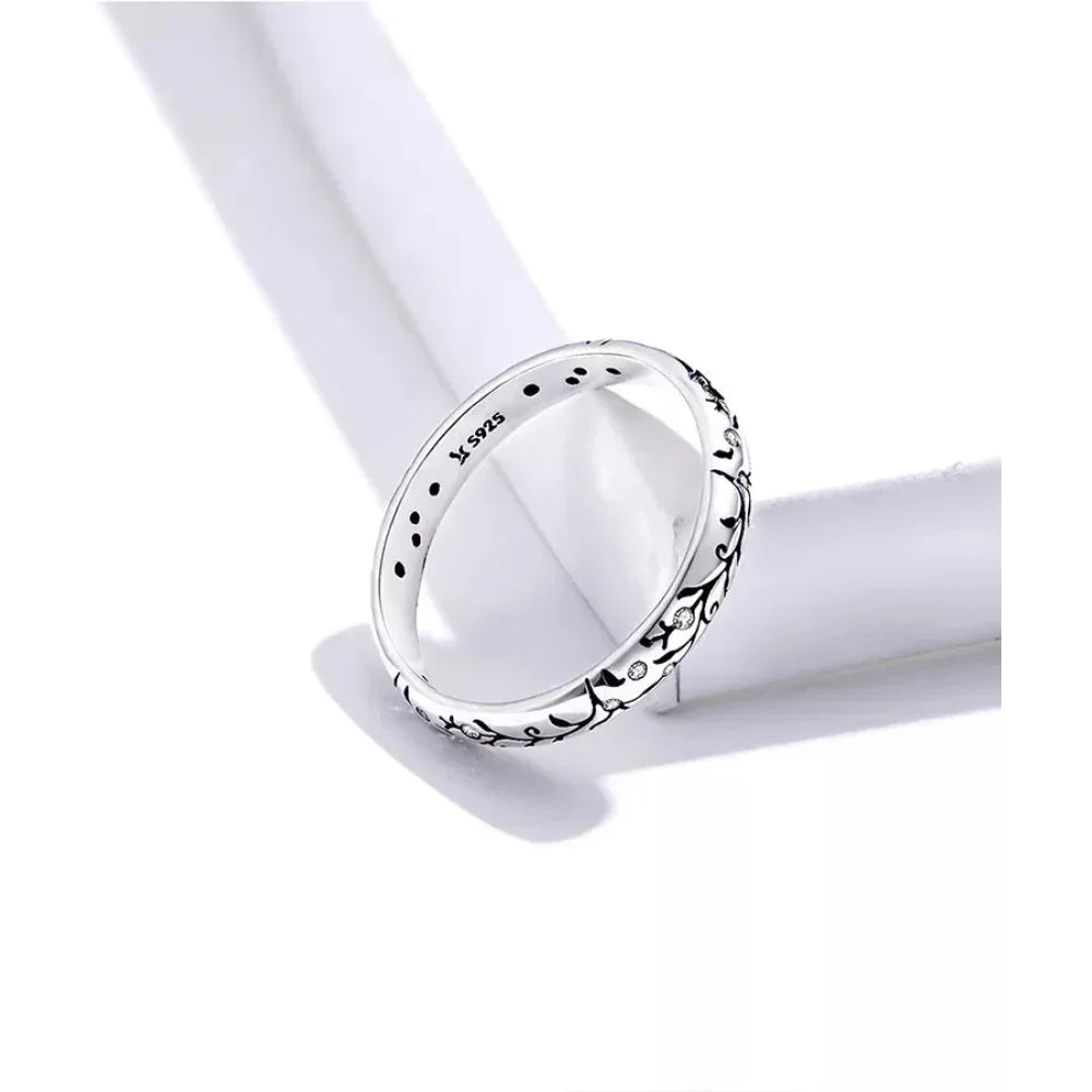925 Sterling Silver Vintage Embossed Floral Ring